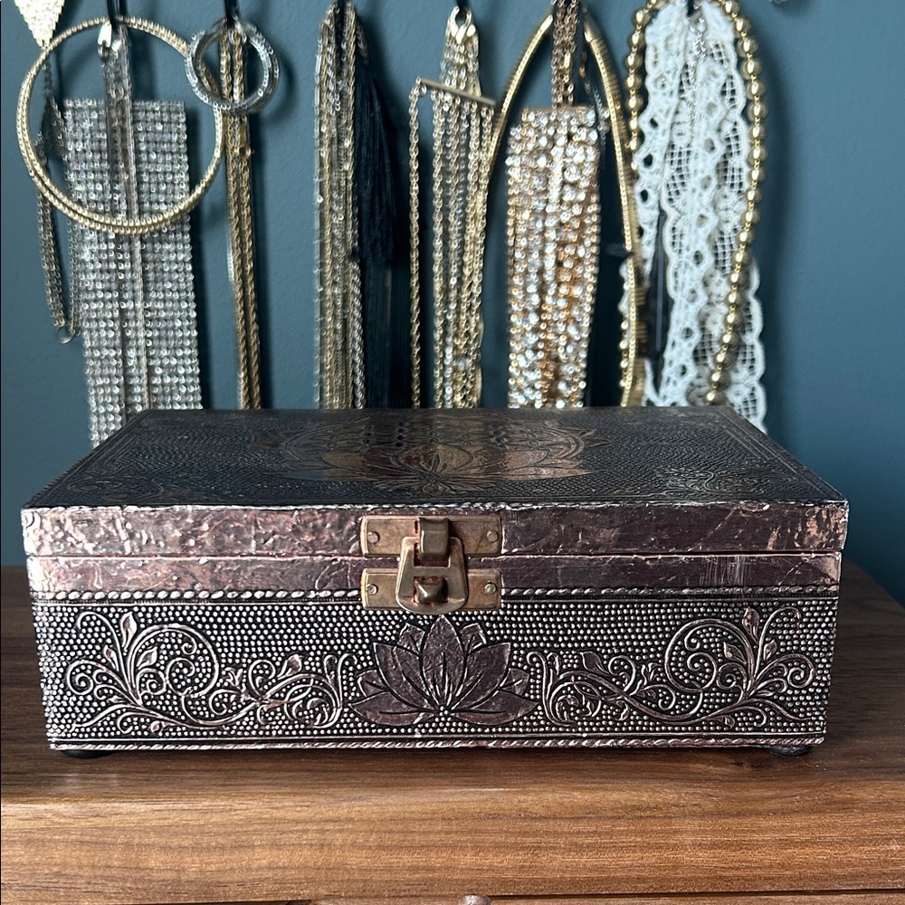 Ornate Copper-Rose Gold Jewelry Box